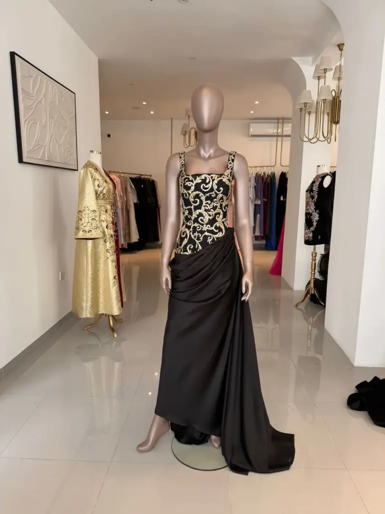 long black & gold