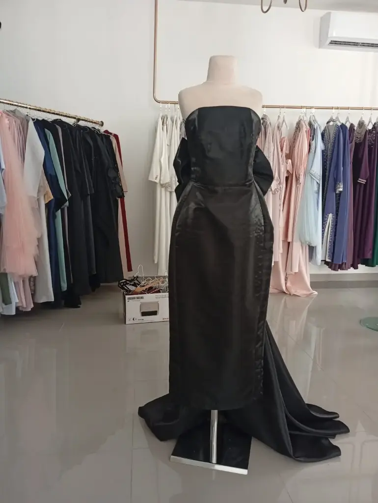 black dress satin