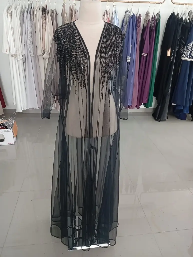 black tulle & beads