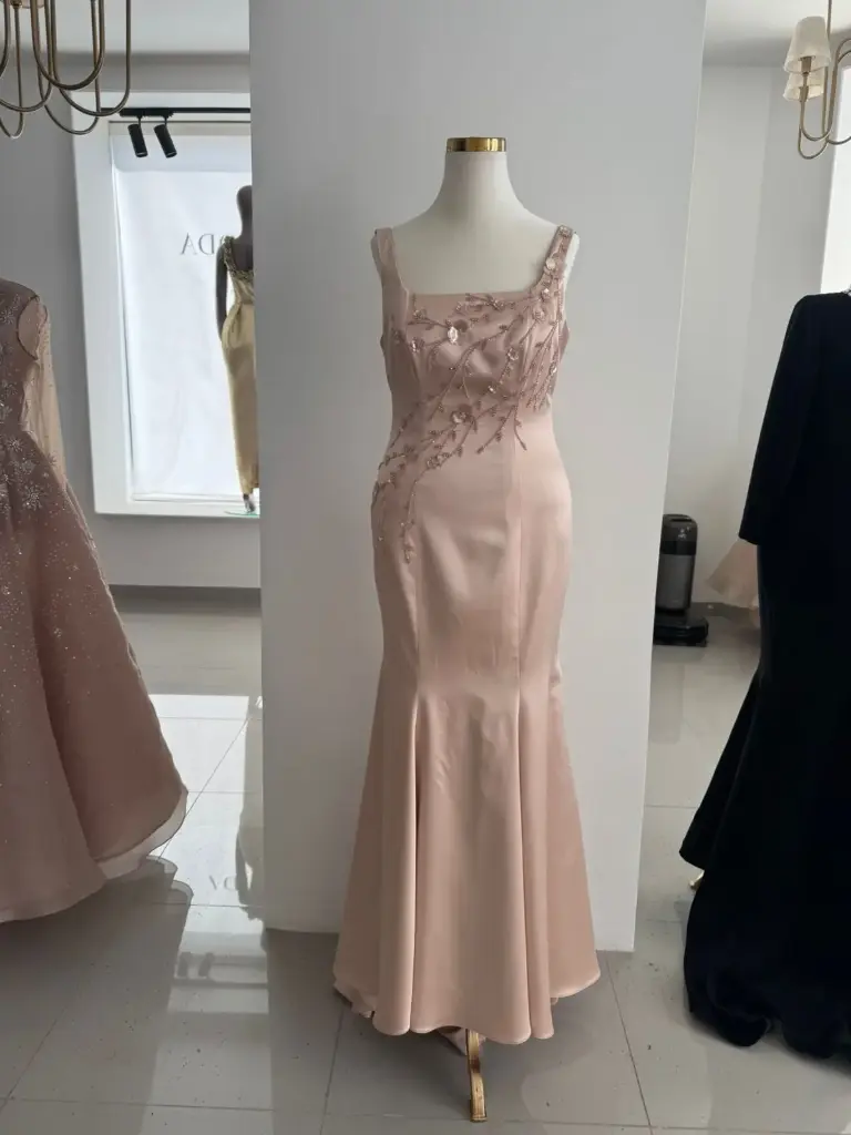pink flower mermaid dress