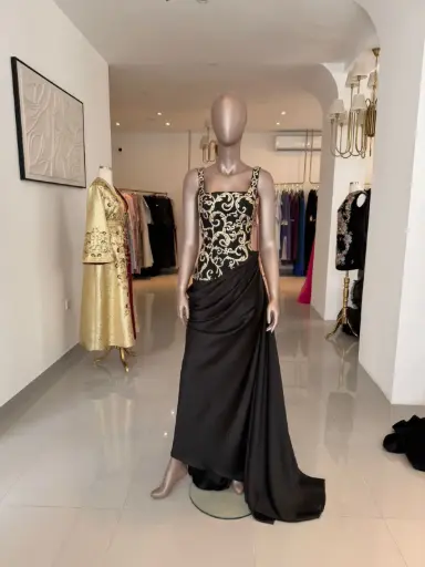 [DR10001] long black & gold