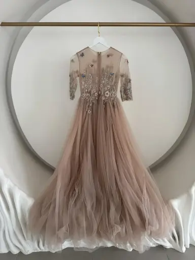 [DR10015] nude tulle flowers