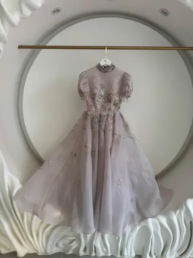 [DR10011] pink flowers organza